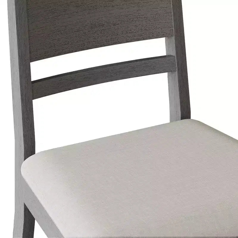 Sedia da pranzo in legno ChaletPosh con rivestimento grigio caldo (set da 2)