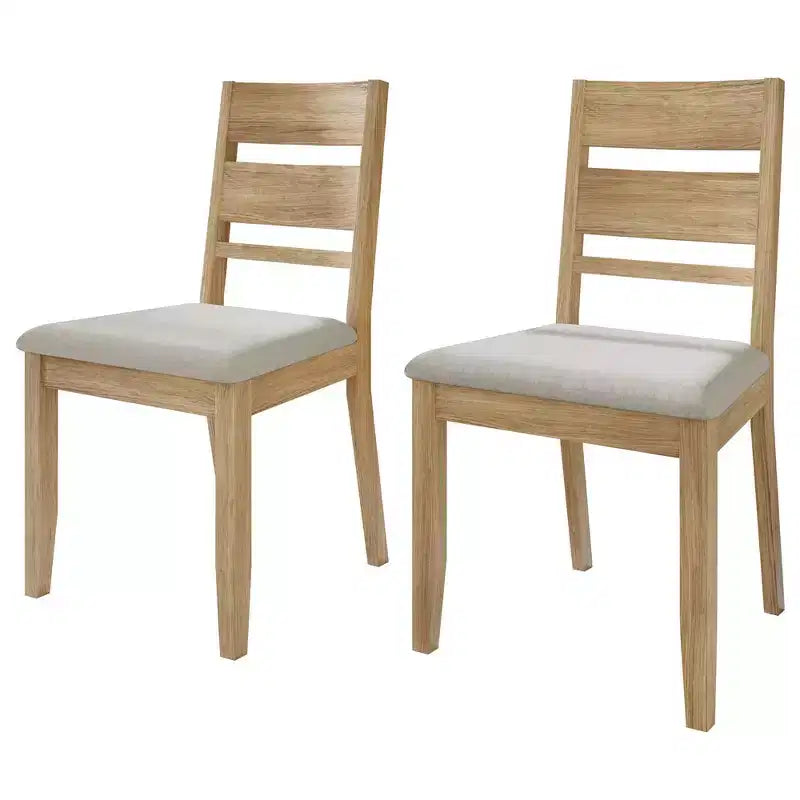 Sedia da pranzo in legno ChaletPosh con rivestimento grigio caldo (set da 2)