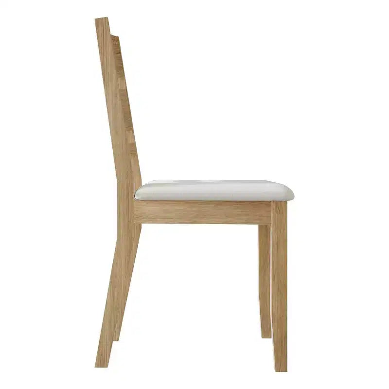 Sedia da pranzo in legno ChaletPosh con rivestimento grigio caldo (set da 2)