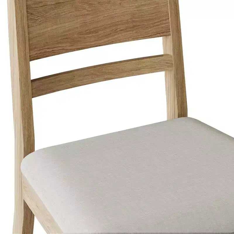 Sedia da pranzo in legno ChaletPosh con rivestimento grigio caldo (set da 2)