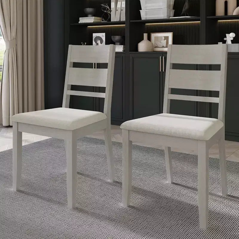 Sedia da pranzo in legno ChaletPosh con rivestimento grigio caldo (set da 2)
