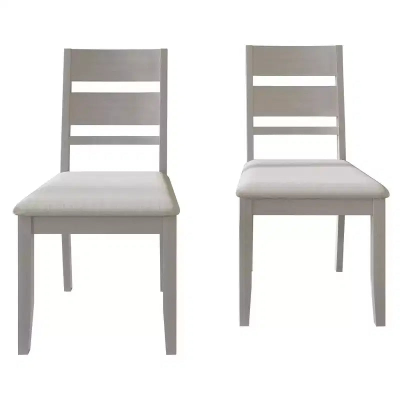 Sedia da pranzo in legno ChaletPosh con rivestimento grigio caldo (set da 2)