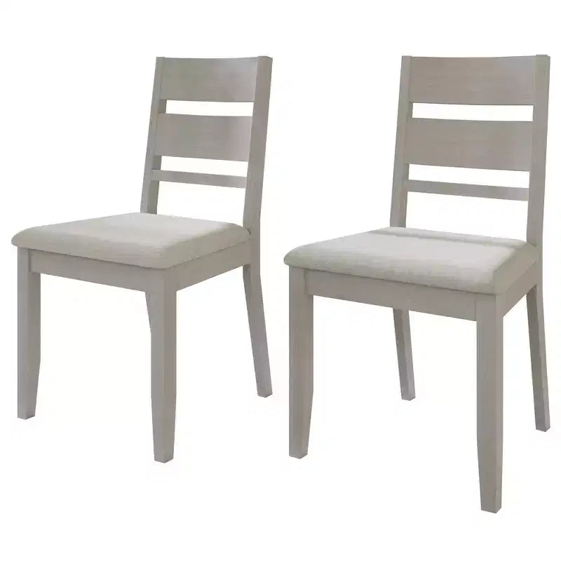 Sedia da pranzo in legno ChaletPosh con rivestimento grigio caldo (set da 2)