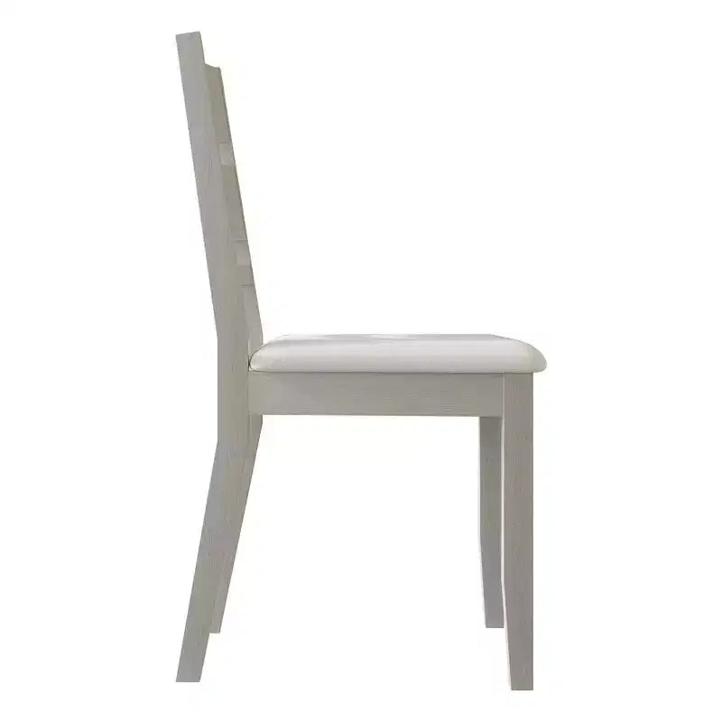 Sedia da pranzo in legno ChaletPosh con rivestimento grigio caldo (set da 2)