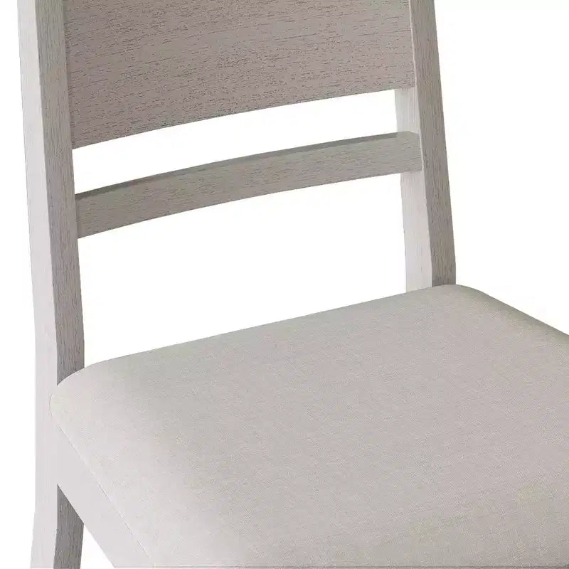 Sedia da pranzo in legno ChaletPosh con rivestimento grigio caldo (set da 2)