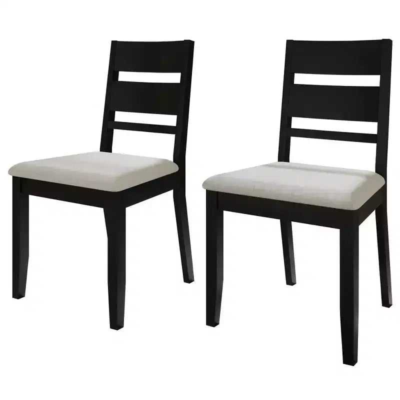 Sedia da pranzo in legno ChaletPosh con rivestimento grigio caldo (set da 2)
