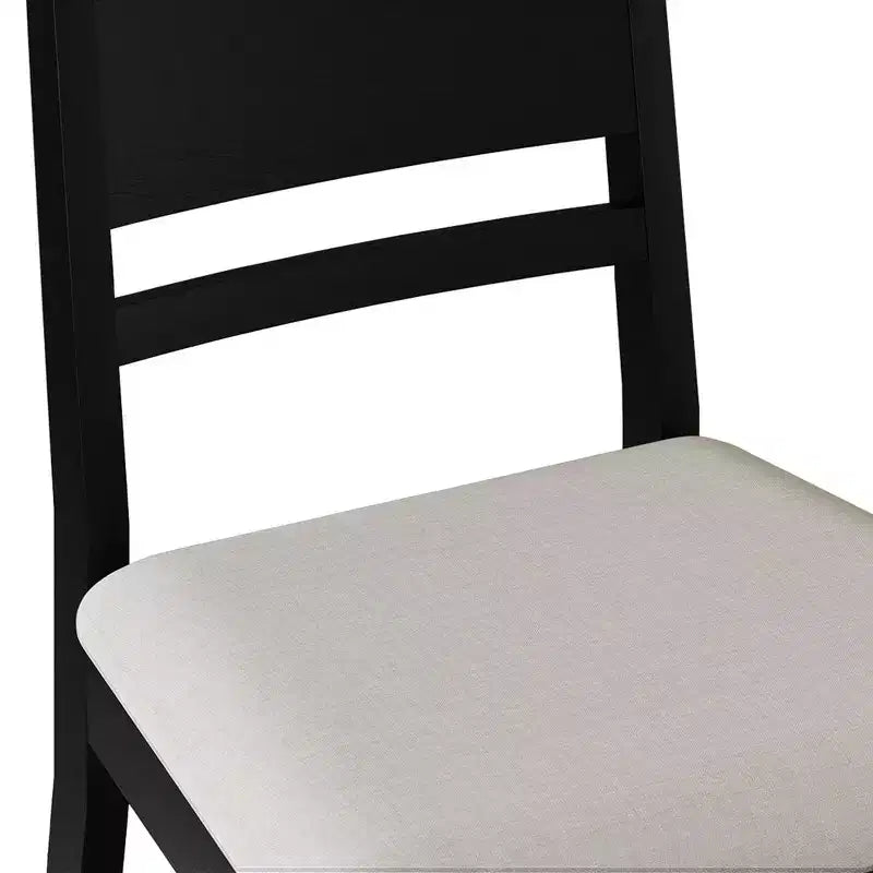 Sedia da pranzo in legno ChaletPosh con rivestimento grigio caldo (set da 2)