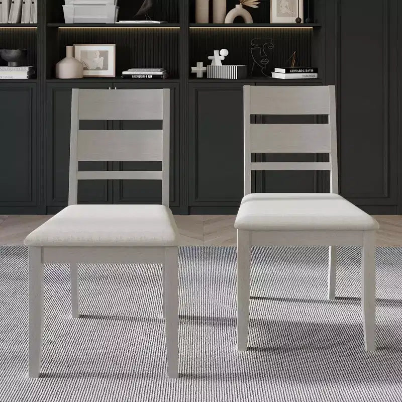 Sedia da pranzo in legno ChaletPosh con rivestimento grigio caldo (set da 2)