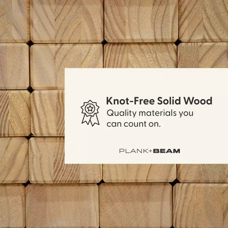 Tavolino da salotto rettangolare moderno Plank+Beam 40 con ripiano, Tavolo in legno massiccio con contenitore