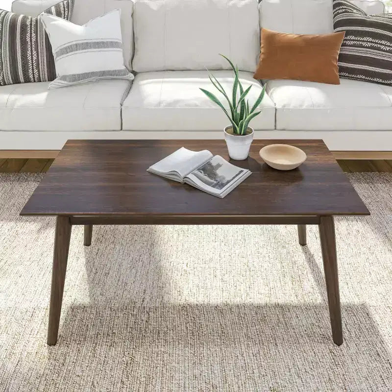 Plank+Beam Tavolini da caffè moderni di metà secolo in legno massiccio, 40" per il soggiorno