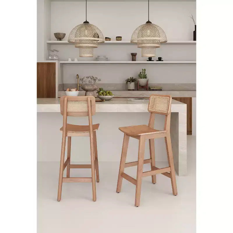 Sgabello da bar altezza bancone Versailles Wood - Manhattan Comfort