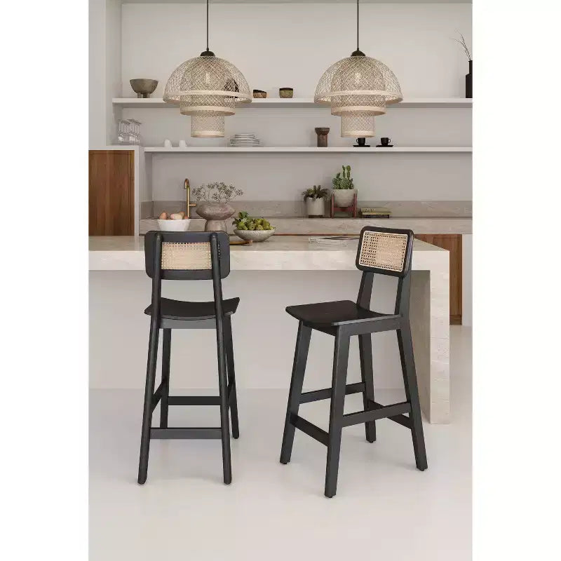 Sgabello da bar altezza bancone Versailles Wood - Manhattan Comfort