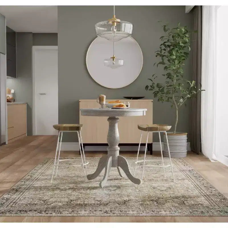 Carolina Living Salem Tavolino da bar rotondo con piedistallo in legno naturale Driftwood
