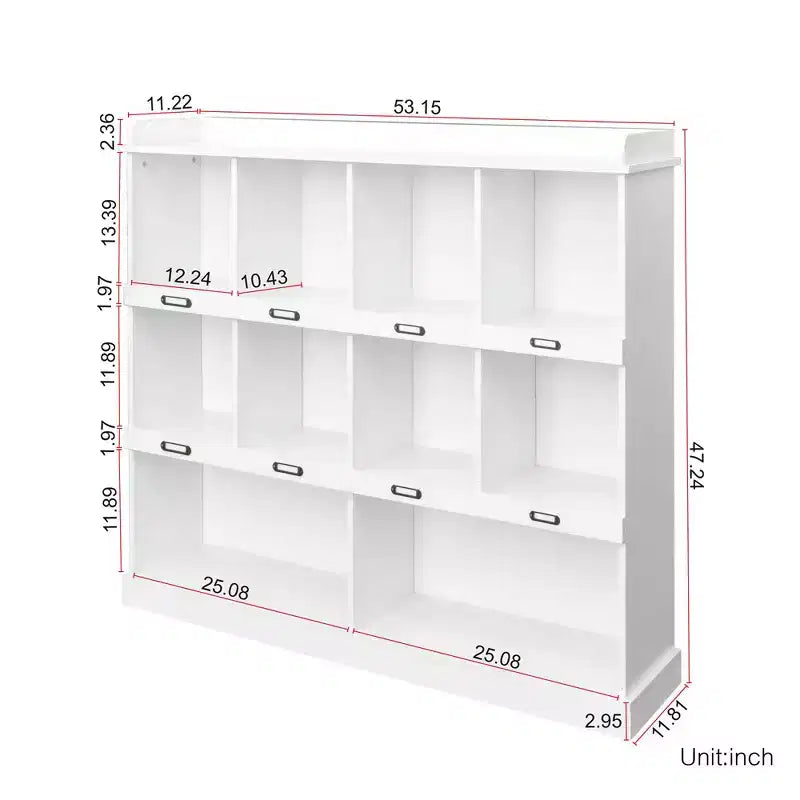 Libreria Alta, Libreria a 10 Scomparti, Scaffale Autoportante, Libreria in Stile Industriale Vintage per Soggiorno, Camera da Letto, Ufficio, Cucina