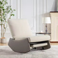 24.8W Modern Corduroy Upholstered Rocking Chair Recliner with Footrest, Soft Padded Rocker for Nursery, 4Q- ModernLuxe