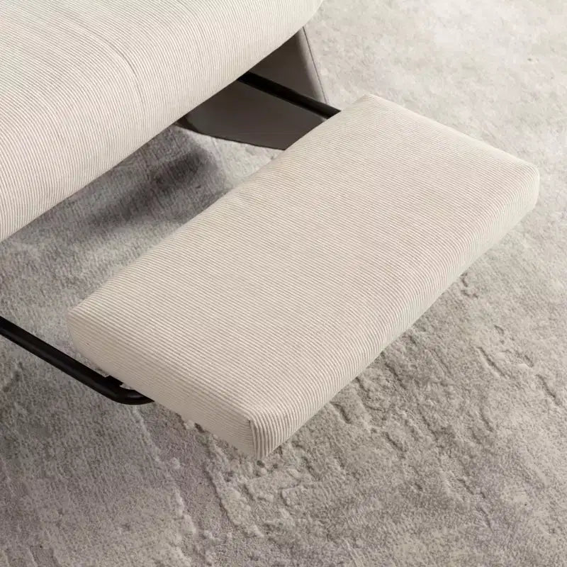 Poltrona a dondolo reclinabile moderna in velluto a coste da 24,8 W con poggiapiedi, sedia a dondolo imbottita morbida per cameretta, 4Q-ModernLuxe