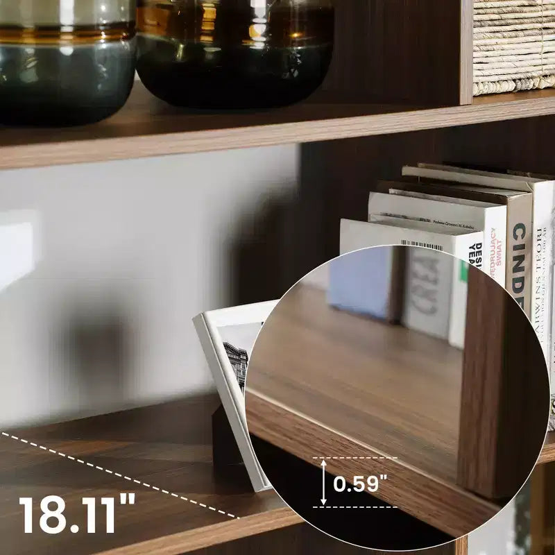 Libreria EUREKA ERGONOMIC Napa in legno, con mobiletto inferiore e ripiani regolabili
