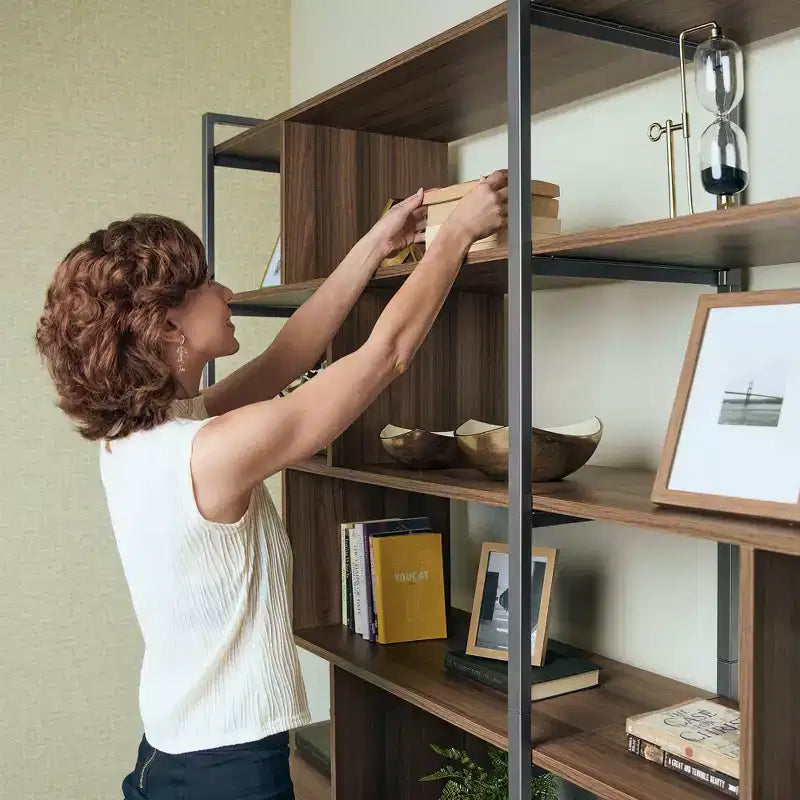 Libreria EUREKA ERGONOMIC Napa in legno, con mobiletto inferiore e ripiani regolabili