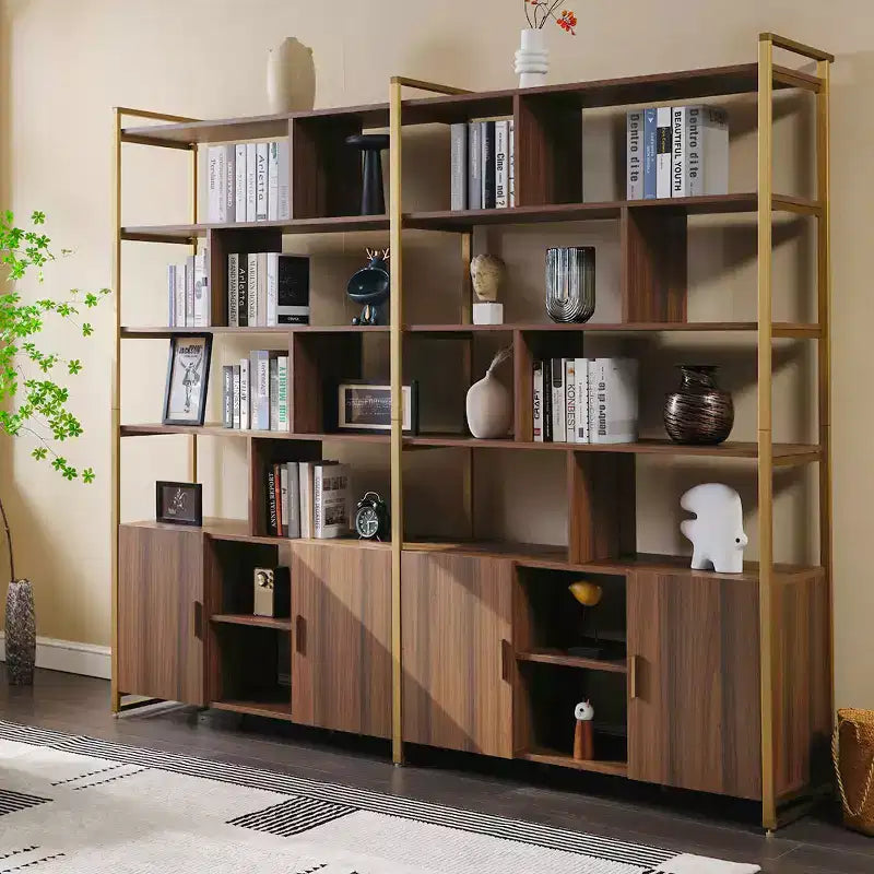 Libreria EUREKA ERGONOMIC Napa in legno, con mobiletto inferiore e ripiani regolabili