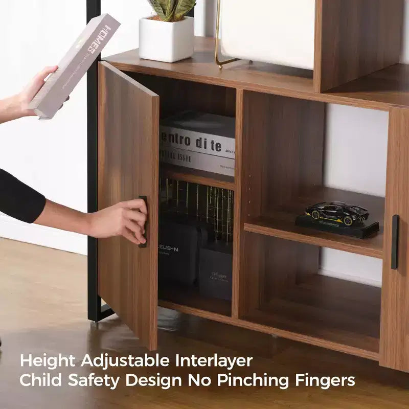 Libreria EUREKA ERGONOMIC Napa in legno, con mobiletto inferiore e ripiani regolabili