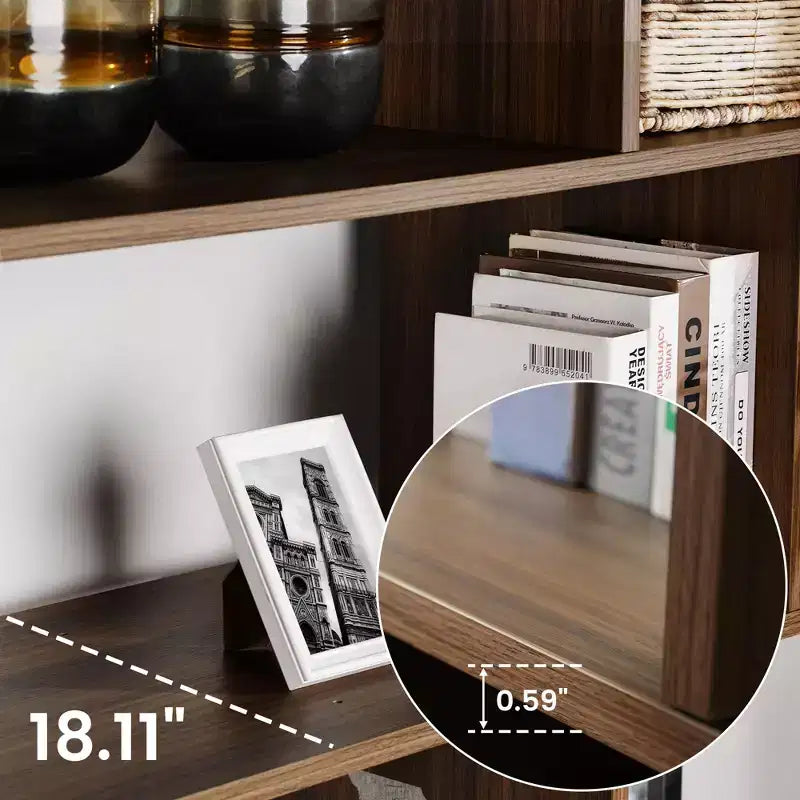 Libreria EUREKA ERGONOMIC Napa in legno, con mobiletto inferiore e ripiani regolabili