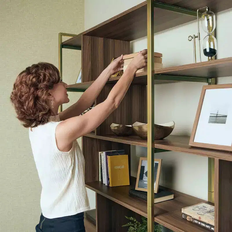 Libreria EUREKA ERGONOMIC Napa in legno, con mobiletto inferiore e ripiani regolabili