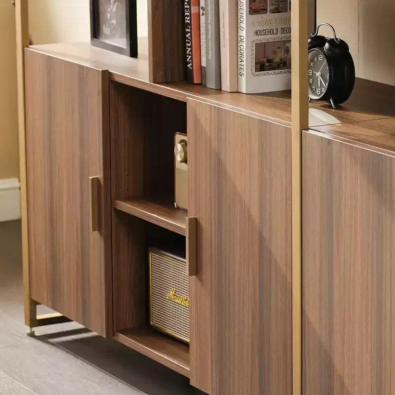 Libreria EUREKA ERGONOMIC Napa in legno, con mobiletto inferiore e ripiani regolabili