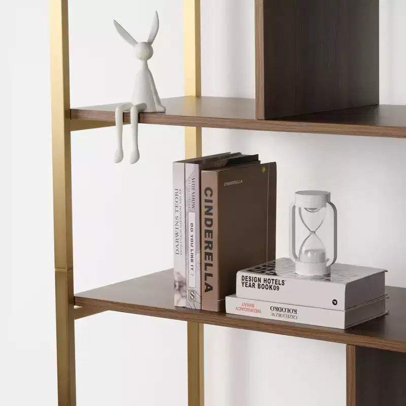 Libreria EUREKA ERGONOMIC Napa in legno, con mobiletto inferiore e ripiani regolabili