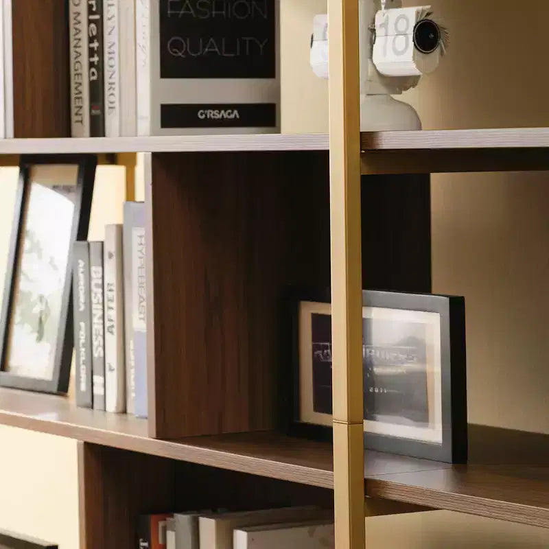 Libreria EUREKA ERGONOMIC Napa in legno, con mobiletto inferiore e ripiani regolabili