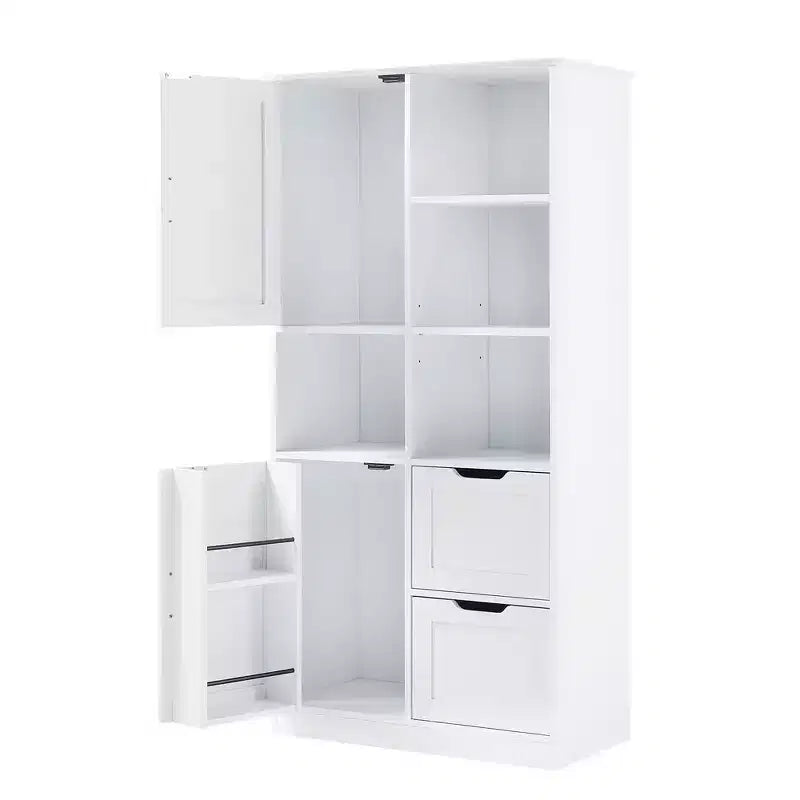 Mobiletto da bagno alto 62 pollici, mobiletto indipendente con cassetto e ripiano regolabile, mobiletto per dispensa per bagno e soggiorno