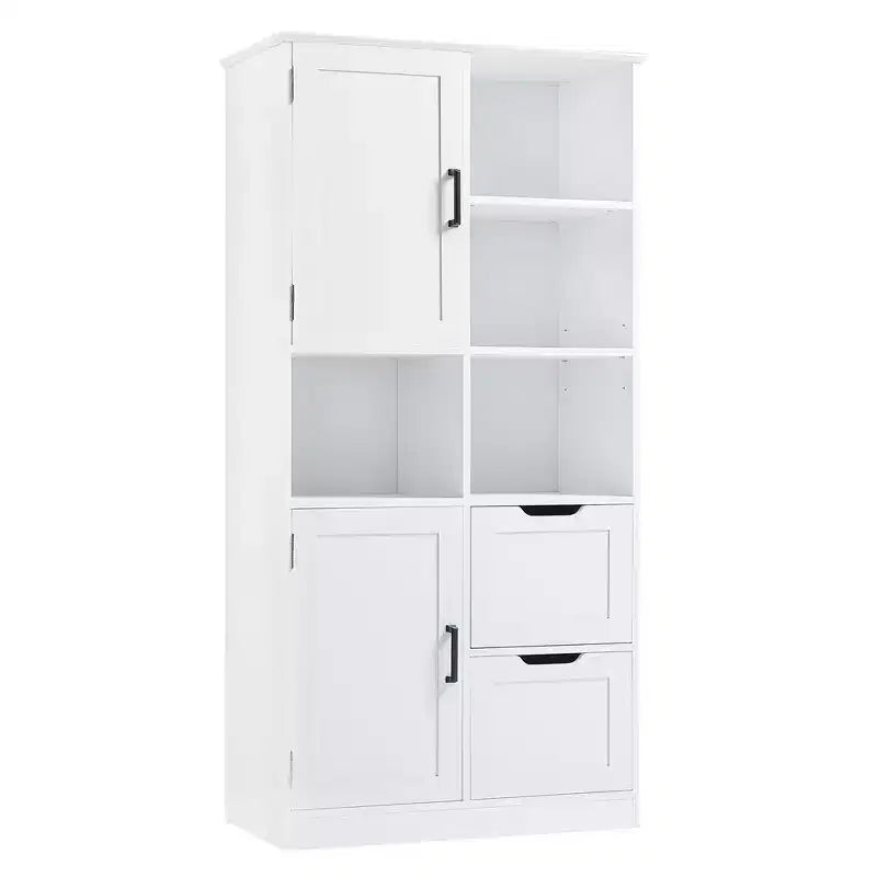 Mobiletto da bagno alto 62 pollici, mobiletto indipendente con cassetto e ripiano regolabile, mobiletto per dispensa per bagno e soggiorno