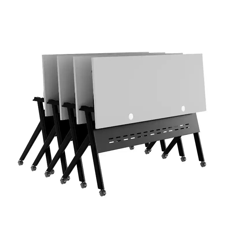Tavolo da addestramento Flash Furniture Davis impilabile e ribaltabile per uso commerciale, con gambe a Y, pannello frontale, piano del tavolo e struttura