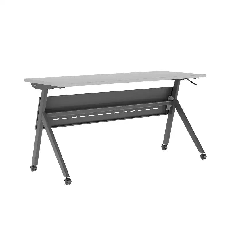 Tavolo da addestramento Flash Furniture Davis impilabile e ribaltabile per uso commerciale, con gambe a Y, pannello frontale, piano del tavolo e struttura