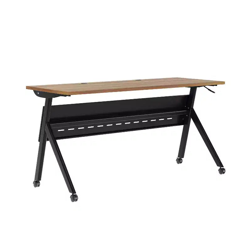 Tavolo da addestramento Flash Furniture Davis impilabile e ribaltabile per uso commerciale, con gambe a Y, pannello frontale, piano del tavolo e struttura