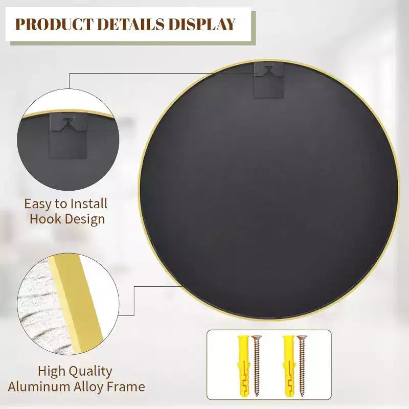 Specchio decorativo rotondo a parete HOMLUX 24/30, specchio da bagno per ingresso