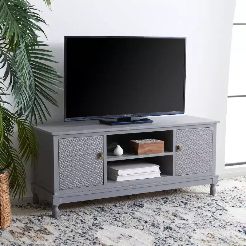 Mobile porta TV Halton a 2 ante e 1 ripiano - MED5706 - Bianco sporco grigio - Safavieh