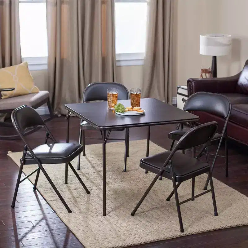 Tavolo pieghevole quadrato MECO Sudden Comfort 34 x 34 pollici in metallo per sala da pranzo/gioco
