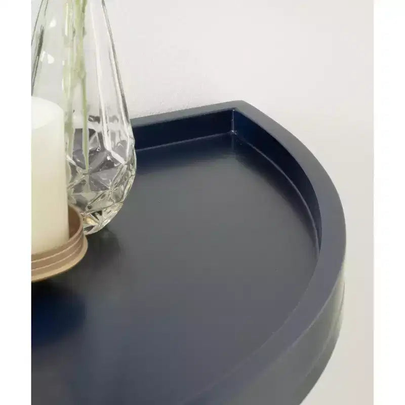 Tavolo Consolle Semicircolare Kate and Laurel Dorrah, 28x14x30, Blu Navy