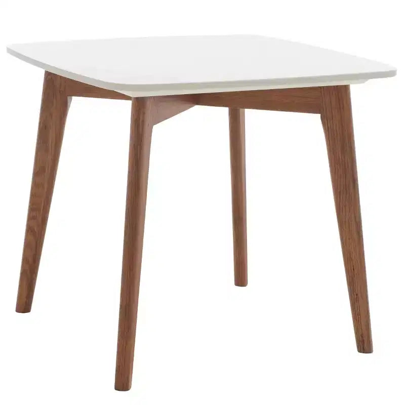 Tavolino finale quadrato Karina - ACC8102A - Finto marmo in ceramica bianca/Noce - Safavieh