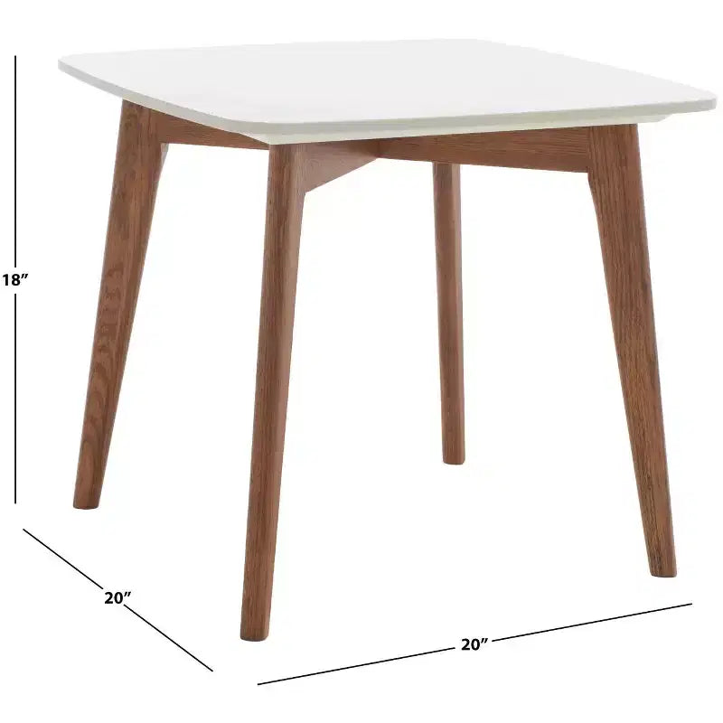 Tavolino finale quadrato Karina - ACC8102A - Finto marmo in ceramica bianca/Noce - Safavieh