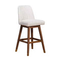 Armen Living Amalie Wood Finish with Fabric Swivel Barstool