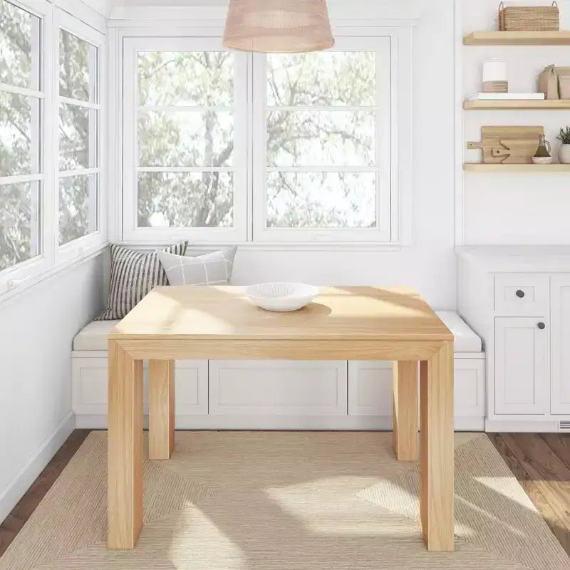 Plank+Beam 48 Tavolo da Pranzo Moderno per 4 Persone, Tavolo da Pranzo Rettangolare in Legno Massello per Cucina/Sala da Pranzo