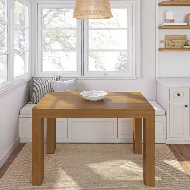 Plank+Beam 48 Tavolo da Pranzo Moderno per 4 Persone, Tavolo da Pranzo Rettangolare in Legno Massello per Cucina/Sala da Pranzo