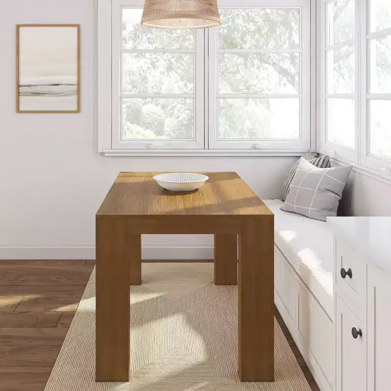 Plank+Beam 48 Tavolo da Pranzo Moderno per 4 Persone, Tavolo da Pranzo Rettangolare in Legno Massello per Cucina/Sala da Pranzo