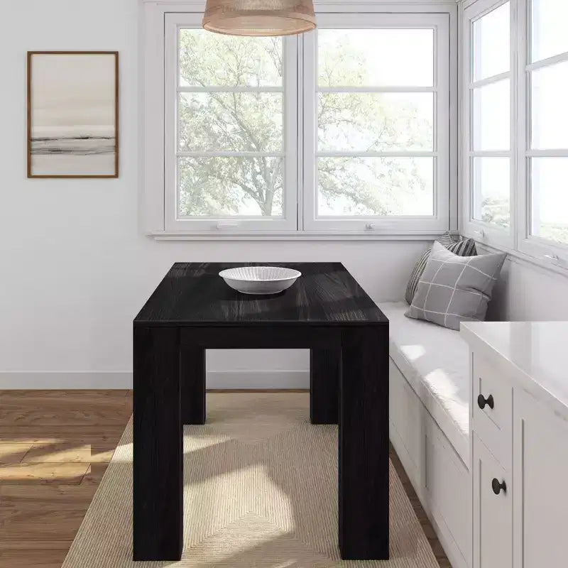 Plank+Beam 48 Tavolo da Pranzo Moderno per 4 Persone, Tavolo da Pranzo Rettangolare in Legno Massello per Cucina/Sala da Pranzo