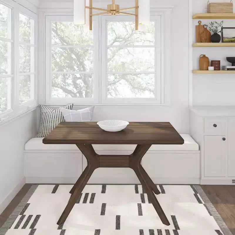 Tavolo da pranzo rettangolare per 6 persone Plank+Beam 48 Verso, gambe a croce in legno massello per cucina