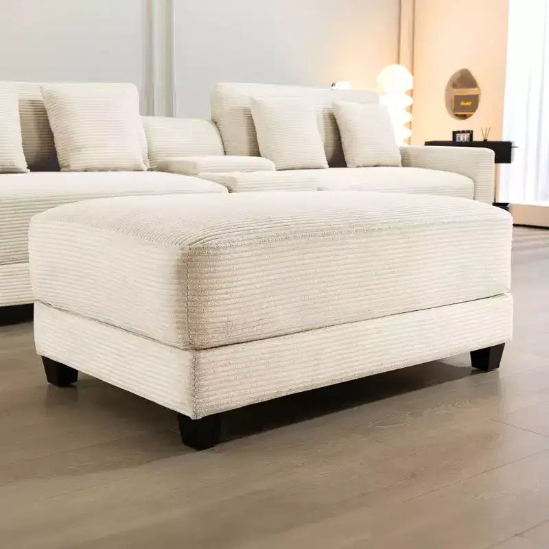 Pouf Hyleory in Velluto a Coste, Grande e Confortevole, per Camera da Letto, Soggiorno, Sala Allattamento