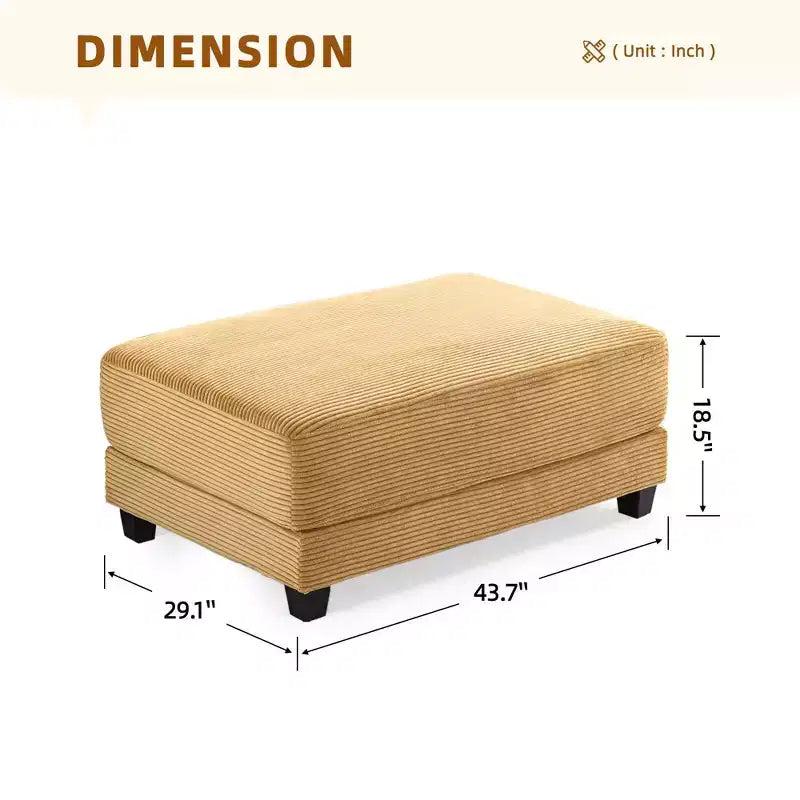 Pouf Hyleory in Velluto a Coste, Grande e Confortevole, per Camera da Letto, Soggiorno, Sala Allattamento