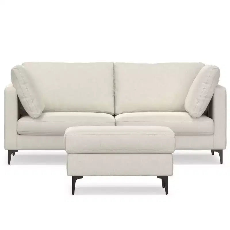 Divano WyndenHall Lana 76" con pouf, stile Mid-Century