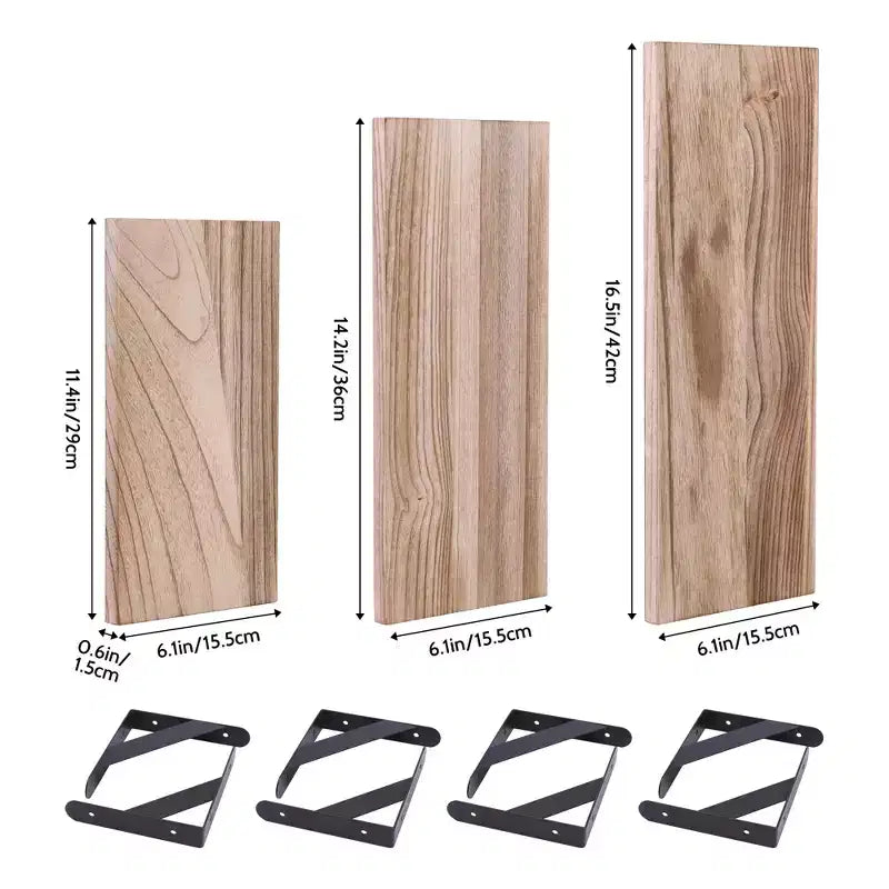 Unique Bargains Mensole galleggianti in legno da parete per bagno camera da letto, 4 pz